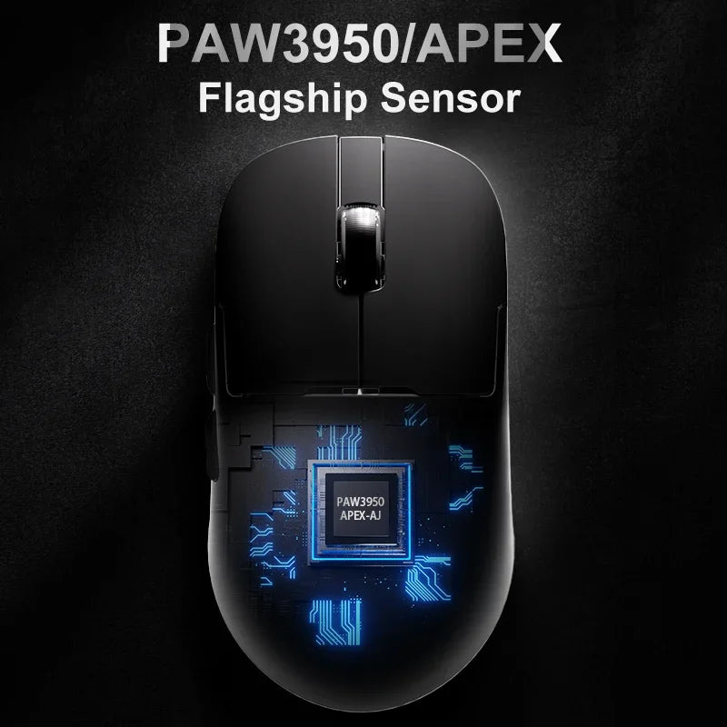 Mouse gaming Ajazz AJ159 PRO/APEX 8000Hz Rebound Rate Paw3950 con schermo a colori, supporto magnetico AJ159P per ufficio e gaming