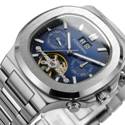 Forsining 481 Military Man Tourbillon Hands Watch Week Date Automatic Mechanical Watches Stainless Steel Clock Relogio Masculino