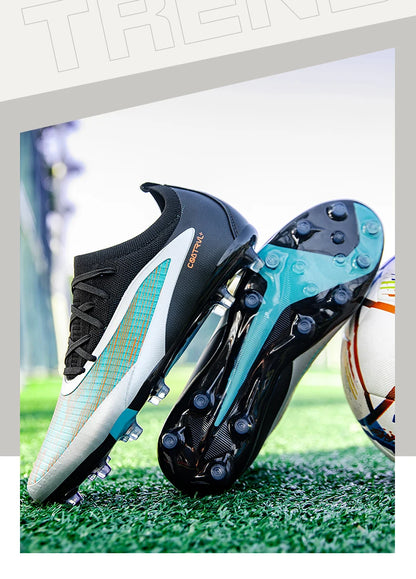 Chuteiras de futebol novas para homem, com pitons para exterior, respiráveis, adulto, antiderrapantes, calçado de futebol desportivo, pitons longos, treino, rapaz, jogo, confortáveis