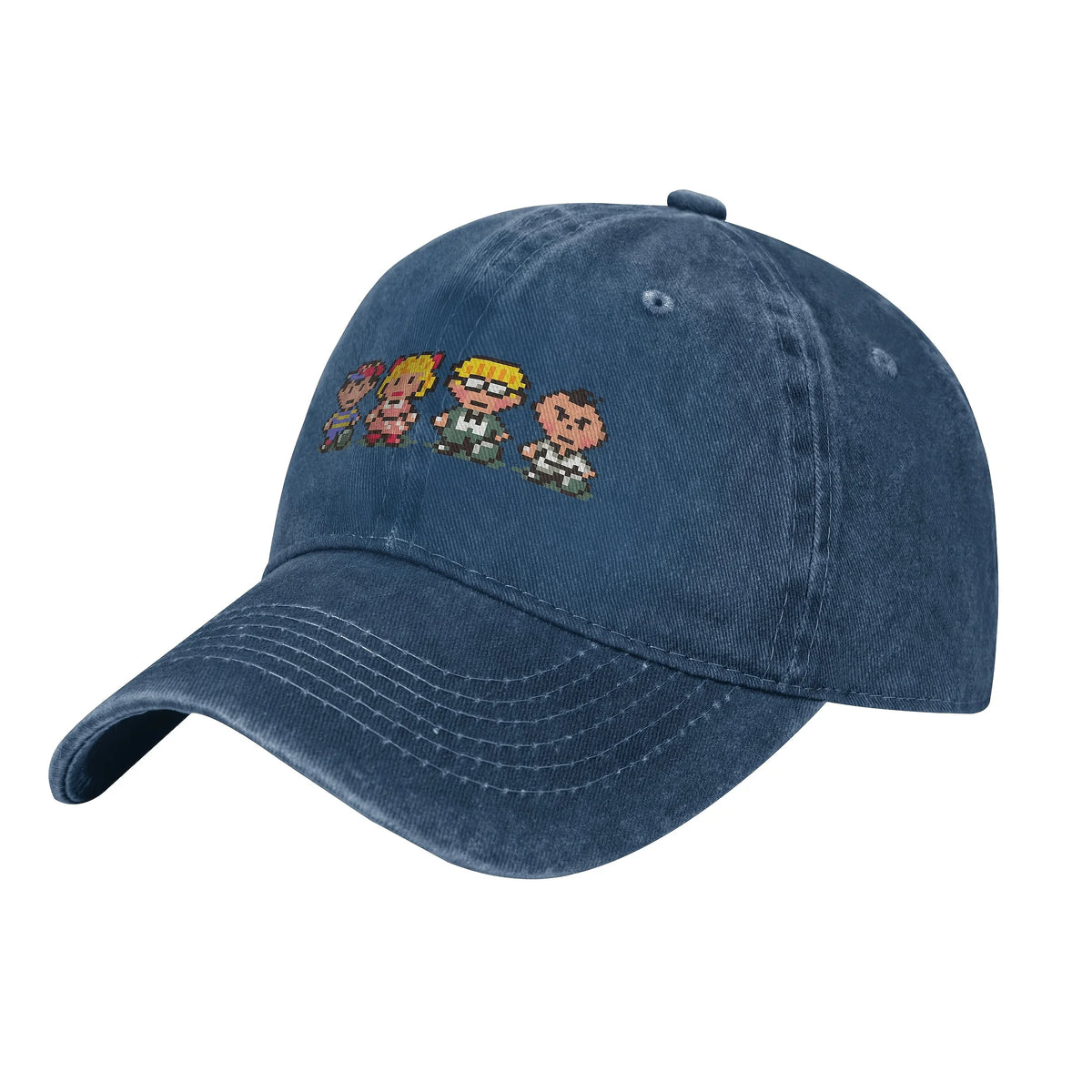 Earthbound Party Member Sprites baseballkasket – sort kasket med skygge, letvægtspolyester, sportsstil, kasket til kvinder og mænd, Par