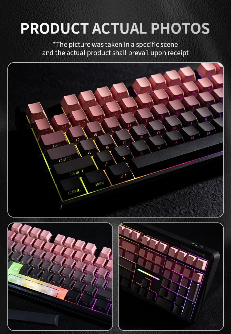 Tastiera Bluetooth V108 Pro Office a bassa rumorosità 2.4G cablata e wireless, layout completo con membrana retroilluminata RGB
