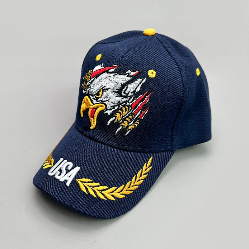 Hvedeaks Ørn Broderi Baseballkasketter Nye Herre Dame Mode Åndbar Solskærm Snapback Hardtop-kasketter Alsidige Street-ins