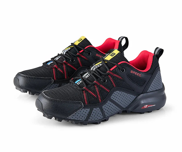 Sapatos de Caminhada para Homem Todo-o-Terreno, Calçado Desportivo Outdoor em Malha Respirável, Antiderrapante e Resistente ao Desgaste, Sapatos de Caminhada e Ciclismo Outdoor