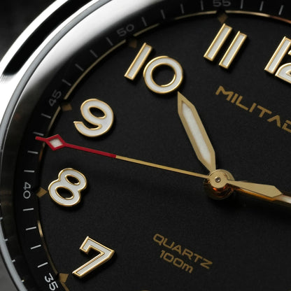 Militado ML08 Quartz Watch  VH31 Movement Steel Strip Sapphire Crystal Vintage Watch 10Bar Waterproof BGW9 Luminous Mens Watch