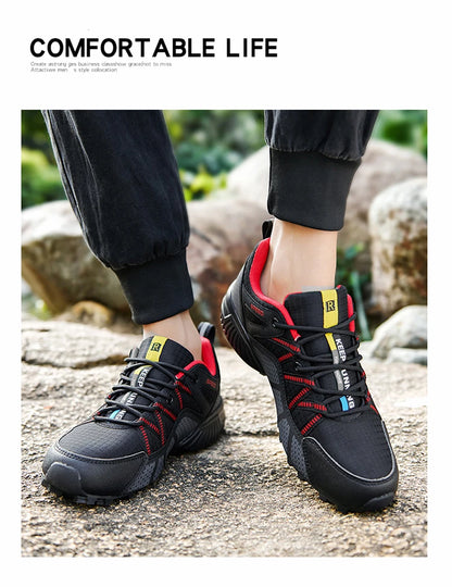 Sapatos de Caminhada para Homem Todo-o-Terreno, Calçado Desportivo Outdoor em Malha Respirável, Antiderrapante e Resistente ao Desgaste, Sapatos de Caminhada e Ciclismo Outdoor