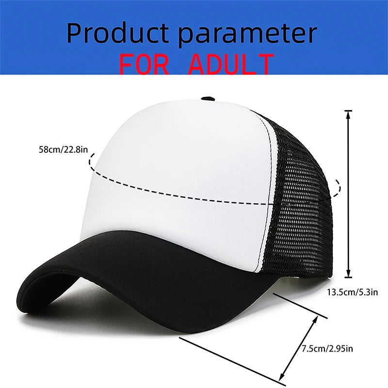 SpongeBobs Baseball Cap Kids Adult Summer Outdoor Sports Sun Hat Child Cute Letter A-Z Sunbonnet Breathable Mesh Headgear Gift