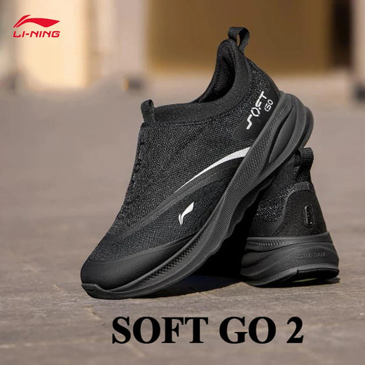 LI-NING SOFT GO 2 Men's Walking Shoes Slip-on Soft Thick Heel Comfortable Wearable Sports Casual Shoes AGLV005