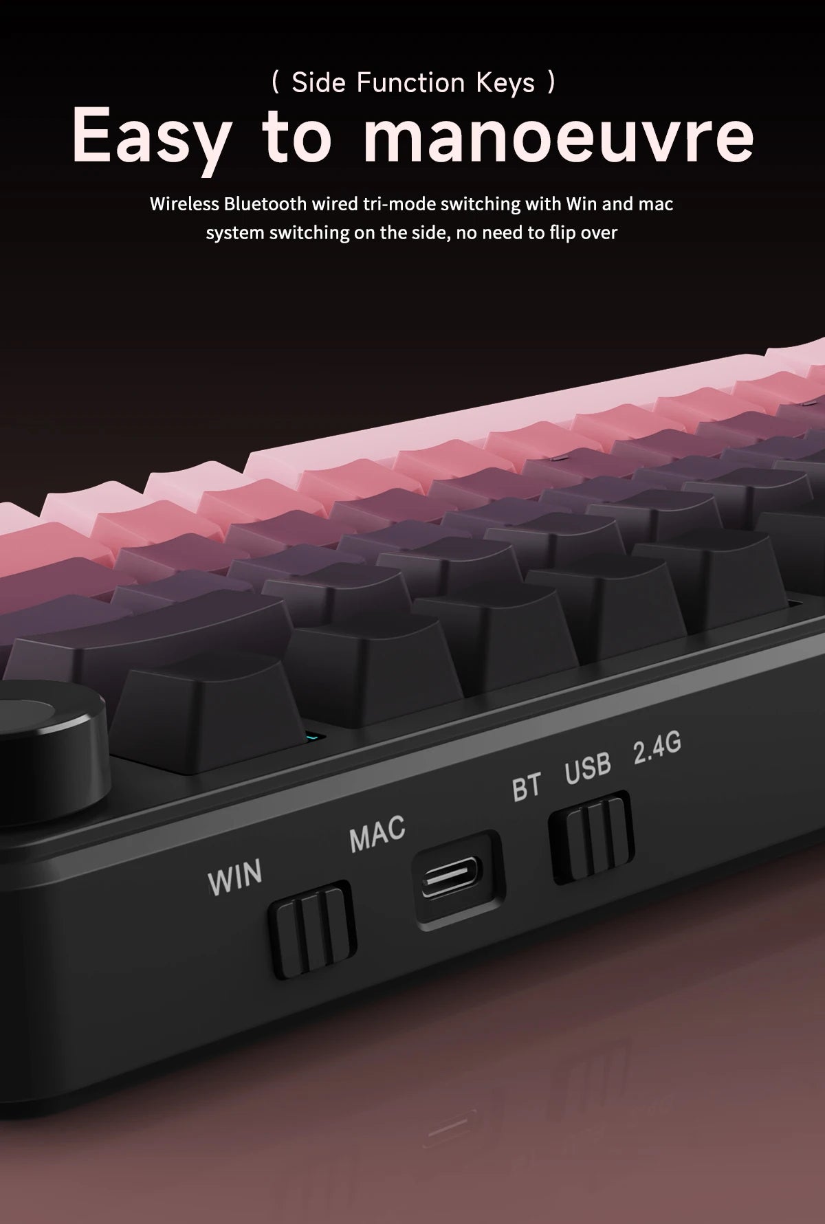 AJAZZ AK820 MAX PLUS Tri-mode TFT Screen Gaming Keyboard 8000mAh dual system hot swap FR4/PC Plate Volume Knob