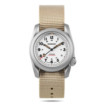 BODERRY Men Automatic Watch 40MM Titanium Pilot Sport Mechanical Wristwatch 100m Waterproof Sapphire C3 Luminous NH35