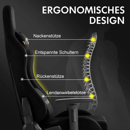 Kitinjoy High Quality Gaming Chair with Footrest, Ergonomic Adjustable Computer Chair, Comfortable Office Chair with Footrest Support for Gaming & Work