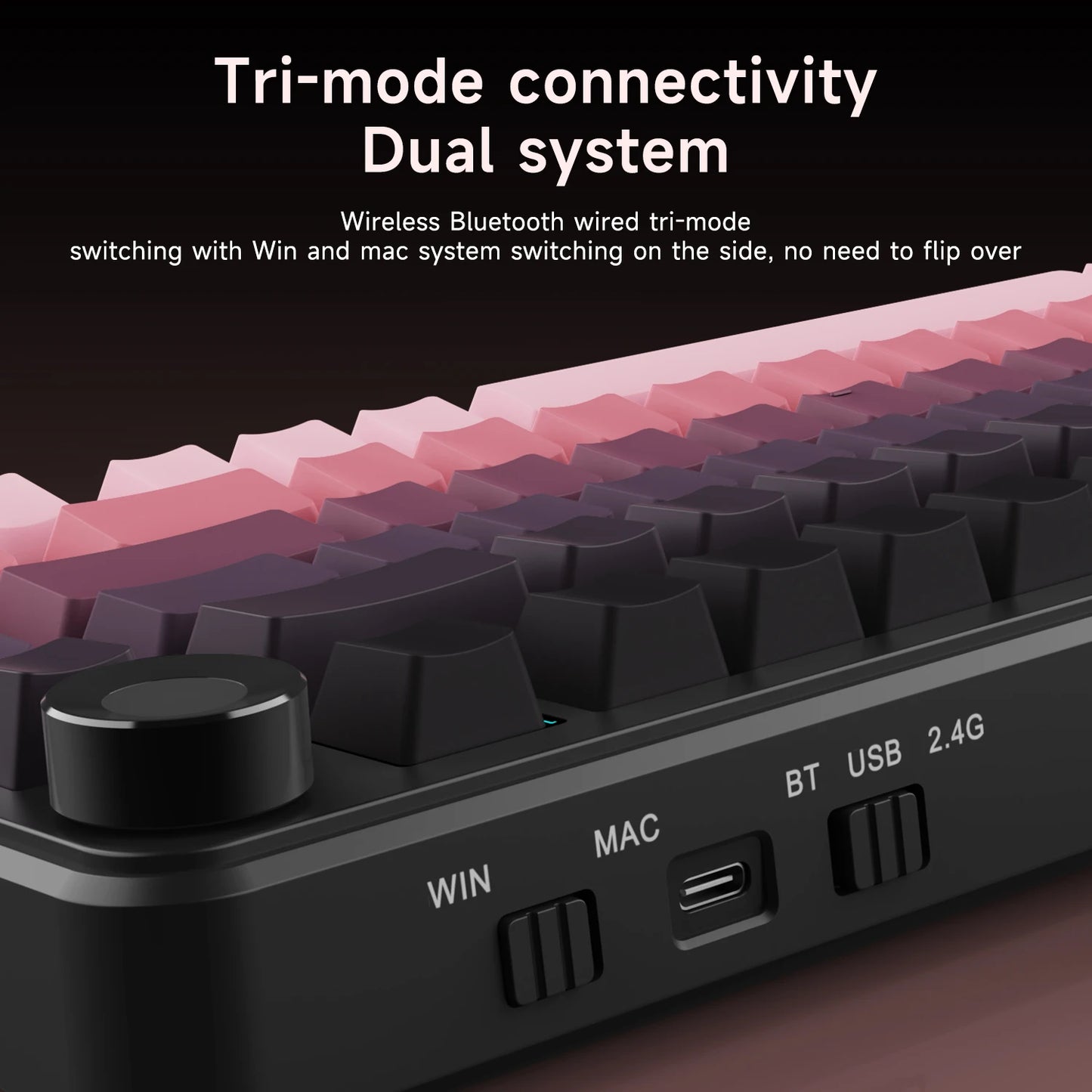 AJAZZ AK820 MAX PLUS Tri-mode TFT Screen Gaming Keyboard 8000mAh dual system hot swap FR4/PC Plate Volume Knob