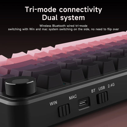 AJAZZ AK820 MAX PLUS Tri-mode TFT Screen Gaming Keyboard 8000mAh dual system hot swap FR4/PC Plate Volume Knob