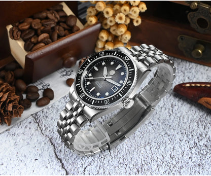 Orologio subacqueo di lusso da uomo San Martin 40mm, Miyota 9015, quadrante smaltato sunburst, automatico meccanico, impermeabile 200m, SN0148