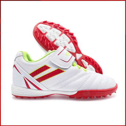 Zapatillas de fútbol infantiles para niño y niña, cierre de velcro, botas de fútbol sin tacos, calzado para principiantes de lacrosse, críquet y béisbol