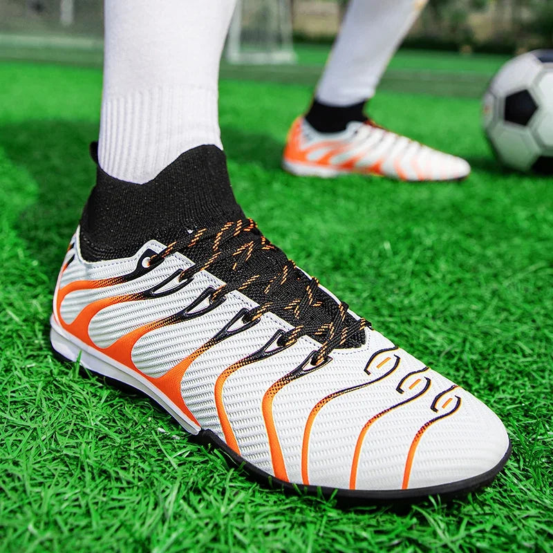 Chaussures de Football pour hommes, chaussures de Sport FG/TF, bottes d'entraînement en plein air pour garçons, antidérapantes, longues pointes, Futsal d'intérieur confortables