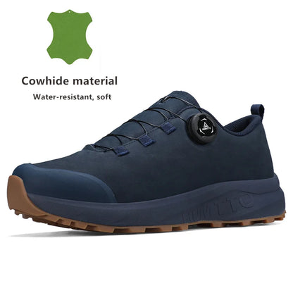 Zapatos de cuero HUMTTO para hombre, calzado deportivo de invierno para camping y actividades al aire libre, botas de trekking transpirables, zapatillas de senderismo antideslizantes para hombre