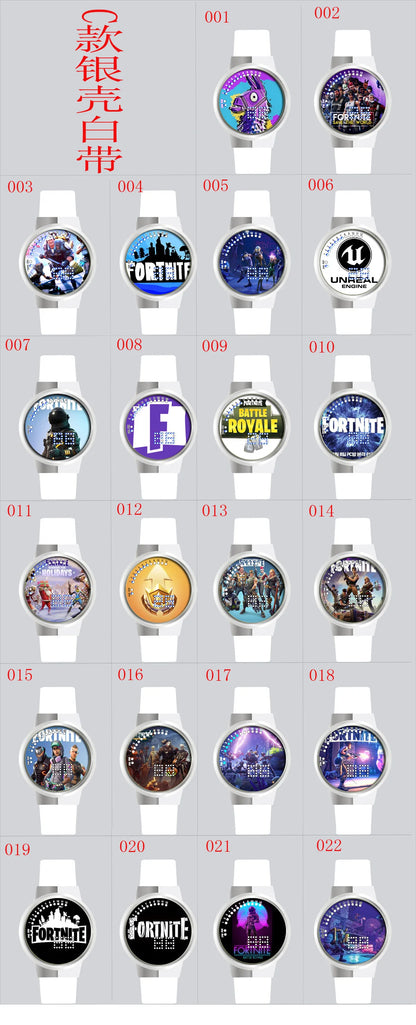 Relógio Fortnite kawaii personalizado com luz noturna LED tátil, estilo cartoon e fashion, relógio eletrónico para estudantes, presente para amigos