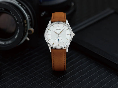 Baltany Men Automatic Watch 38.5mm Pilot Manual Winding Mechanical Wristwatch Sapphire 5ATM Small Second Dial ST1701 ST1700