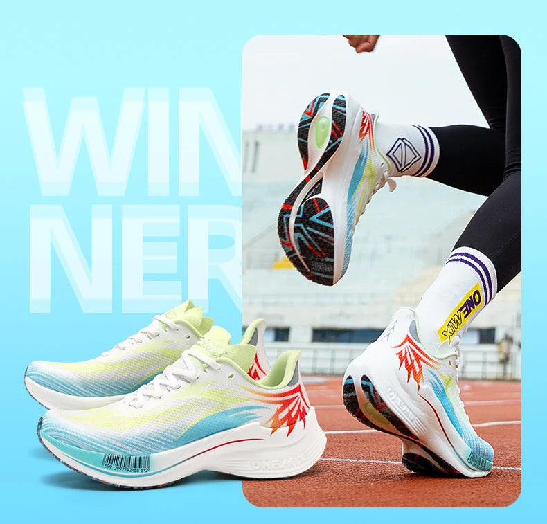 ONEMIX 2025 Sapatilhas de Corrida Desportivas para Homem e Mulher com Placa de Carbono, Respiráveis, Amortecimento, Antiderrapantes, PB, Leves e com Retorno de Energia