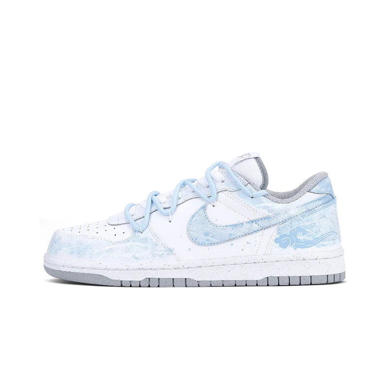 Custom Sneakers Nike Dunk "Fog Hidden Auspicious Clouds" High-Street Retro Chinese Ink Wash Style Low-Top Shoes For Unisex