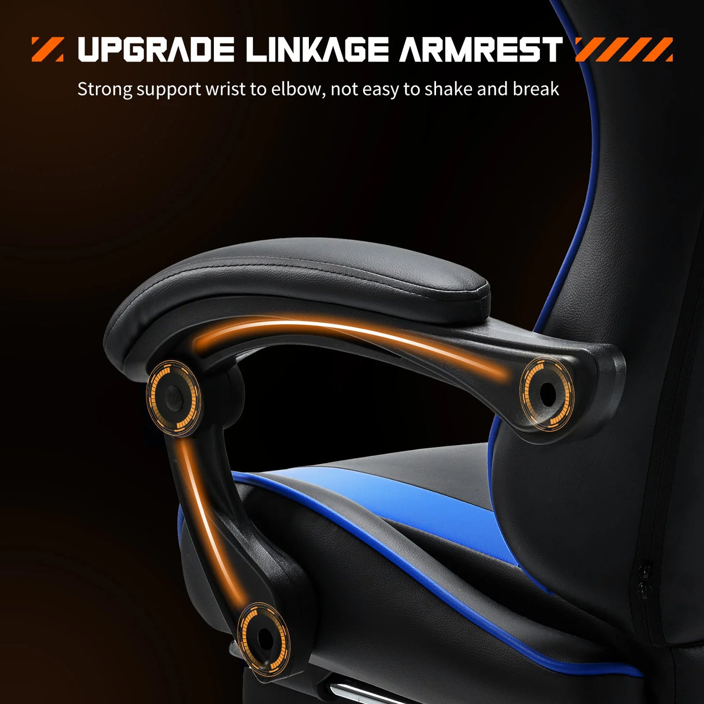 JHK Ergonomic Racing Gaming Chair Adjustable Swivel PU Leather with Headrest and Lumbar Support for Office Computer Living Room