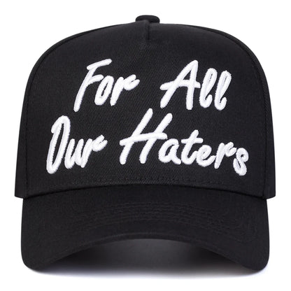 Cappellini da baseball unisex con ricamo «FOR ALL OUR HATERS» - Primavera/Autunno - Cappelli casual regolabili per attività all’aperto - Cappellino parasole - Cappellino sportivo