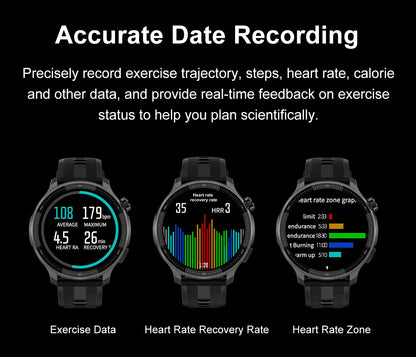 New GPS Offline Maps Smart Watch Men Memory 3D Menu Styles TWS MP3&MP4 Player 1.43"AMOLED Compass Sport Swim Waterproof Bracelet
