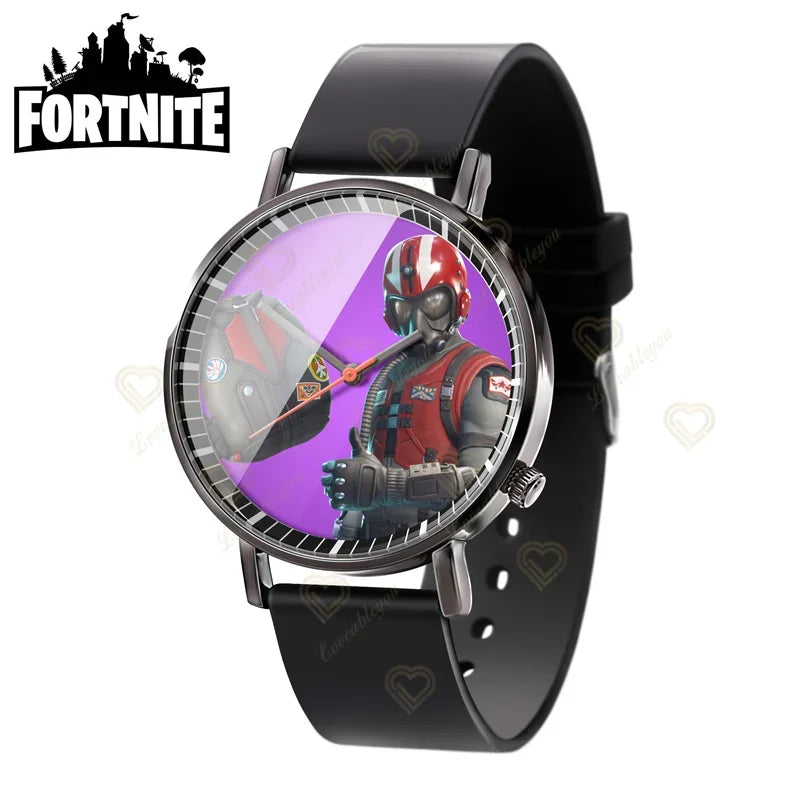 Wrist Watch F-Fortnited Cook Watch Trend Fashion Creative Quartz Student Watches Battle Game Figure Model Kids Birthday Gift