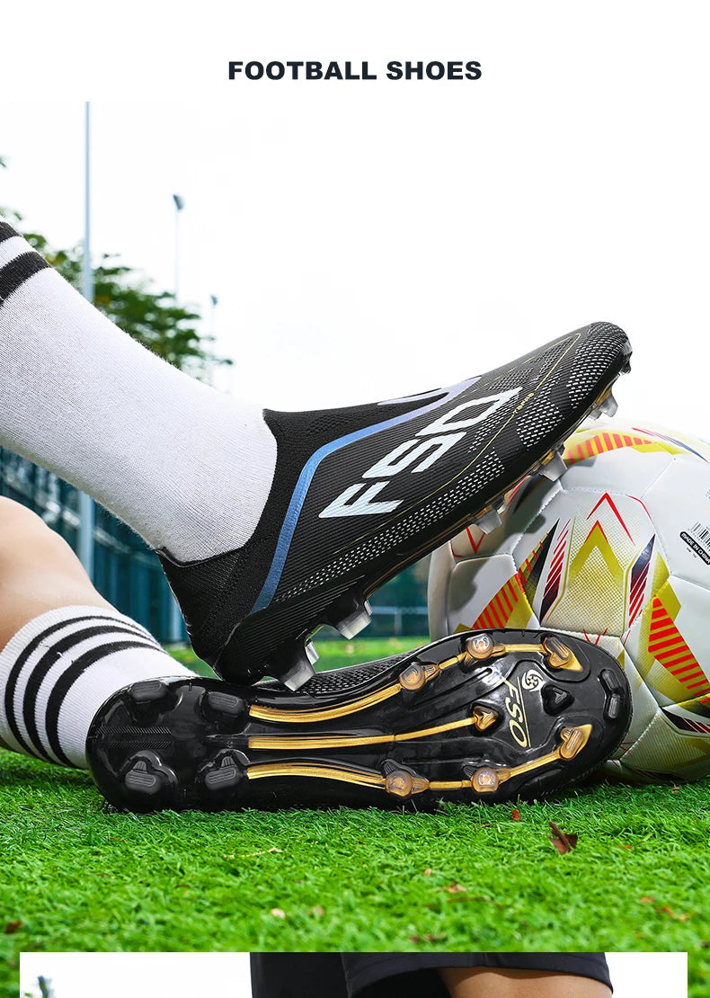 New Men's Football Boots Futsal Outdoor Sneakers Match Grass Non-Slip High-Quality Soccer Shoes Cleats Hot-Selling High-Top Light