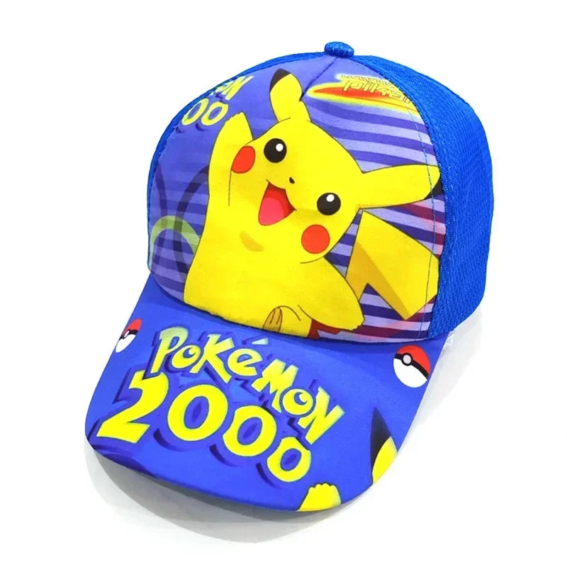 Șapcă de baseball din poliester cu figurină Pikachu din anime-ul Pokémon Go, cu imprimeu de desene animate, cu cozoroc, pentru copii, decorativă, cadou de ziua de naștere