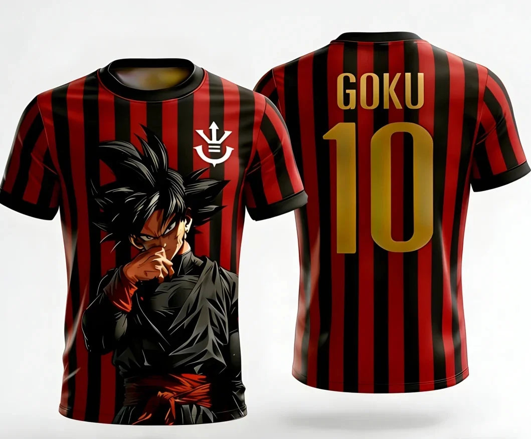 New Dragon Ball Z NO.10 Goku Anime Football Jersey 2026 Summer Plus Size Breathable Jersey Cosplay Short Sleeve T-shirt Y2k