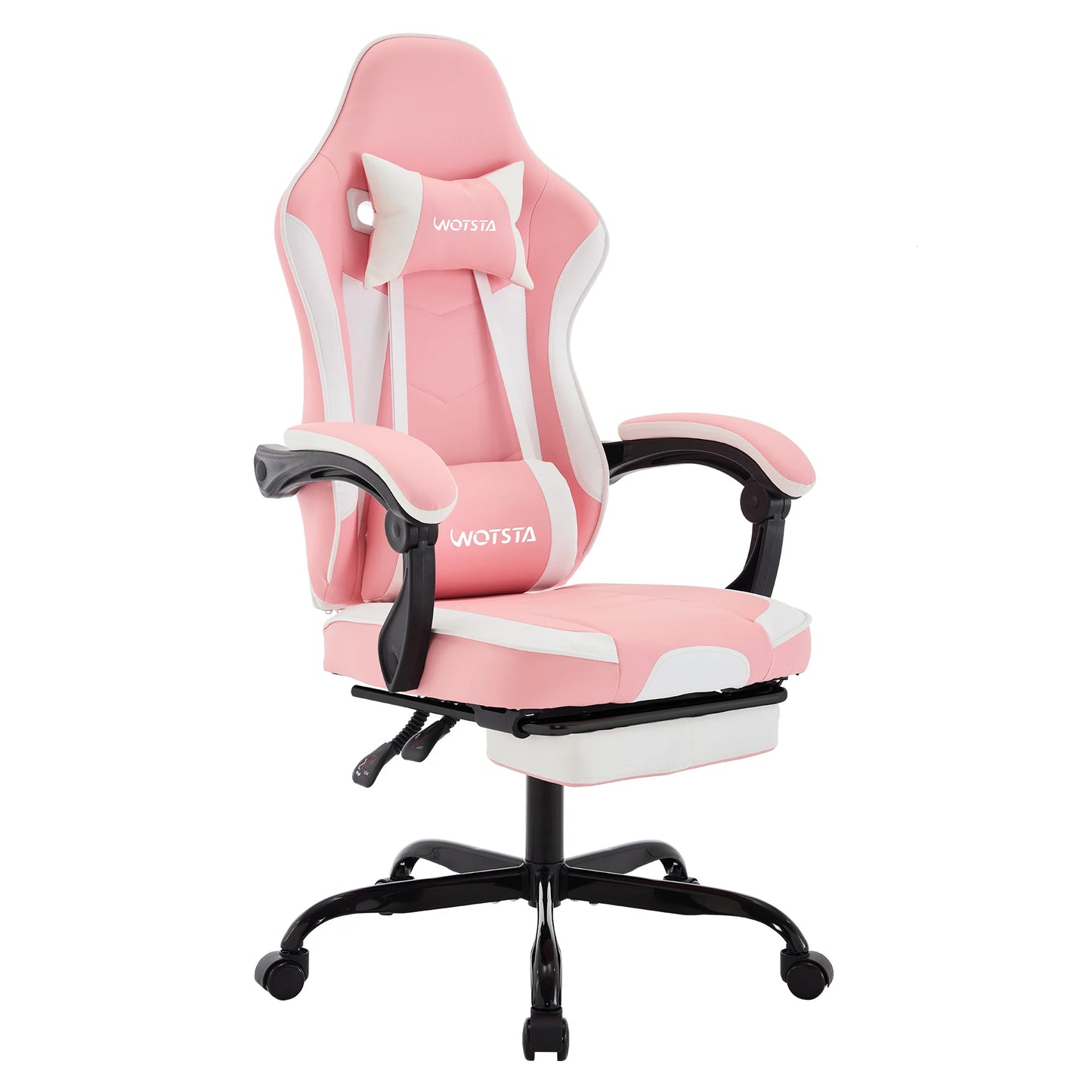 WOTSTA Gaming Chair Ergonomic Gamer Chair with Footrest, Adjustable Lumbar Support, Headrest, Reclining Computer Chair for Office & Gaming