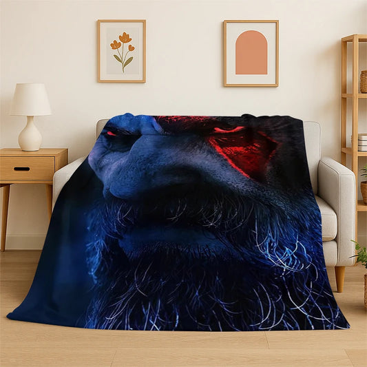 Retro God of War Game Kratos Flannel Blanket Soft Warm Throw Blanket for Bedroom Living Room Bed Travel Camping Picnic Gift