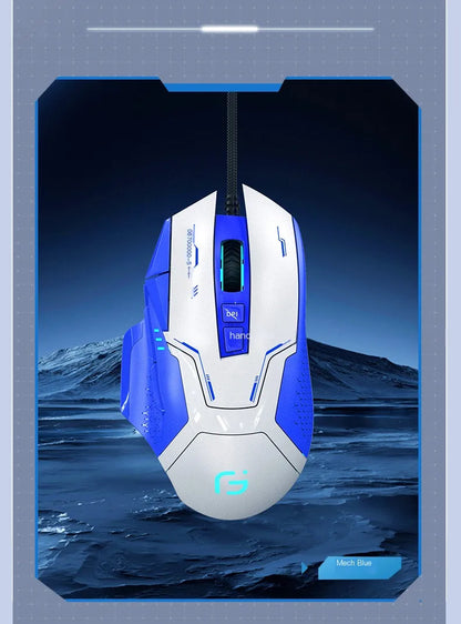 Rato Gaming com Fio 12000 DPI Ajustável, Programação de Macros, Retroiluminação RGB, Design Ergonómico, Tecla Fire, E-sport, Rato para PC