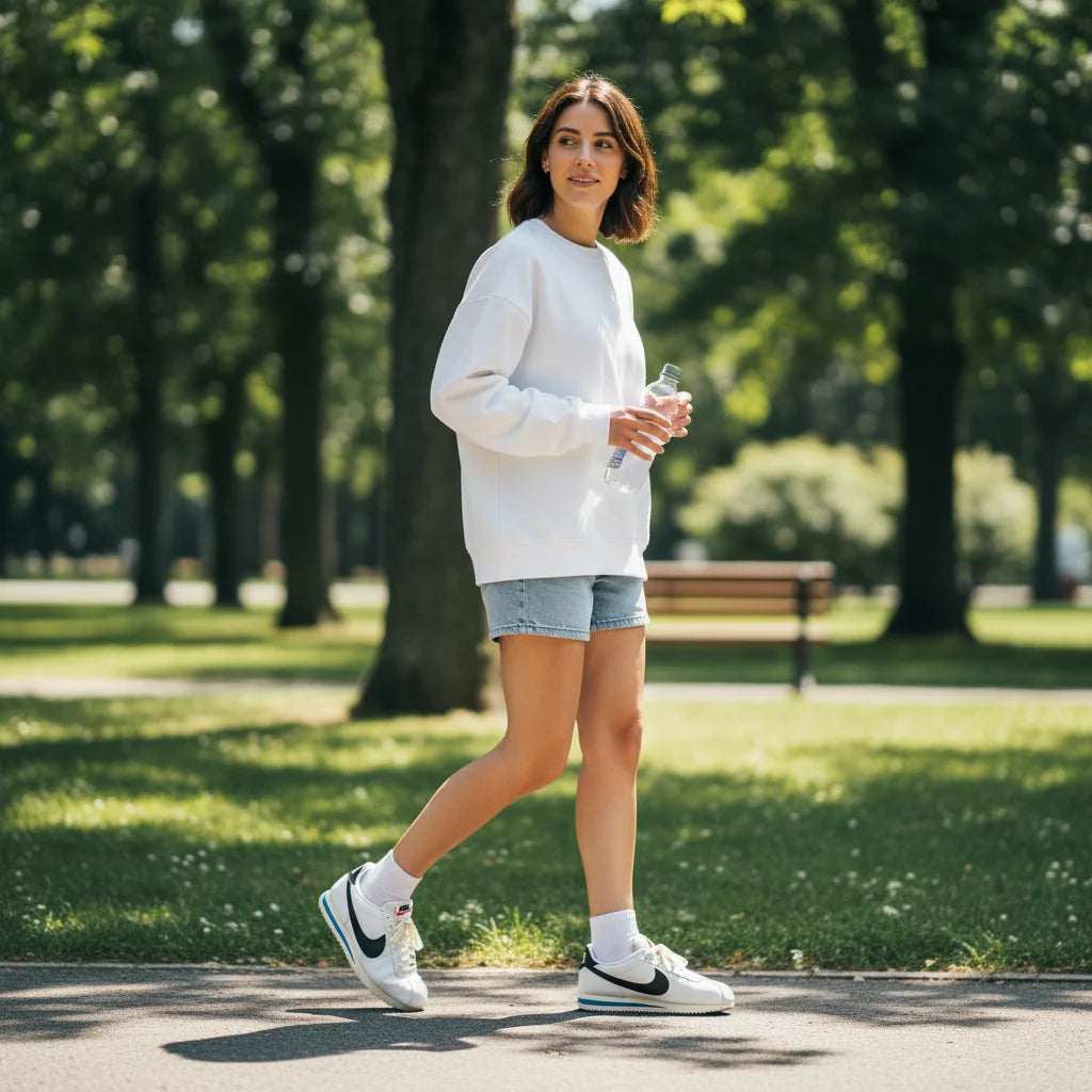 POIZON Nike Cortez White Black Light Photo Blue Women's