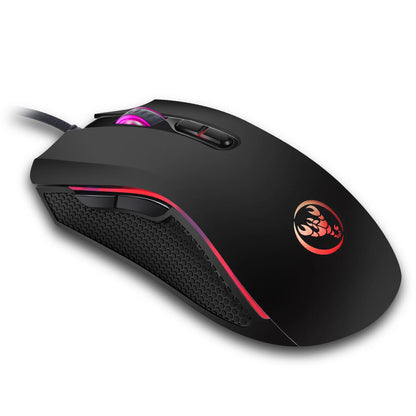Ratón gaming óptico profesional de alta gama con retroiluminación LED en 7 colores brillantes y diseño ergonómico de 3200 DPI para jugadores de LOL y CS