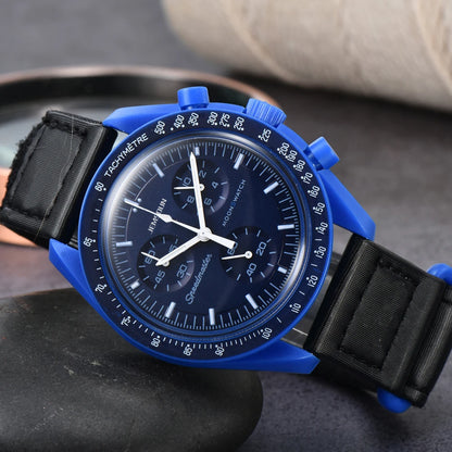 Original Brand Quartz Watches Multifunction Plastic Case Moonwatch For Mens Ladies Chronograph Explore Planet AAA Clocks