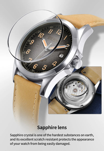 BERNY Automatic Watch Men ST2130 Luminous Mechanical Wristwatch Sapphire Waterproof 10ATM Top Brand Luxury Watch for Men