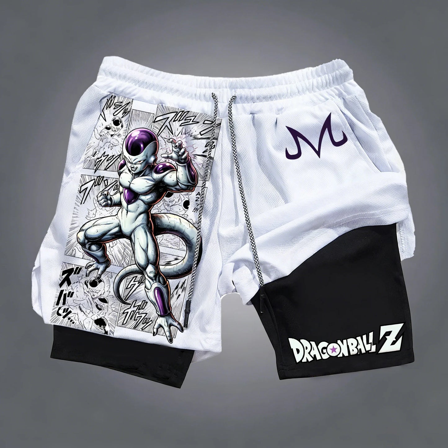 Dragon Ball Anime Peripheral GOKU Vegeta Printed Sports Double-layer Shorts 2025 American Men's Summer Loose Breathable Pants