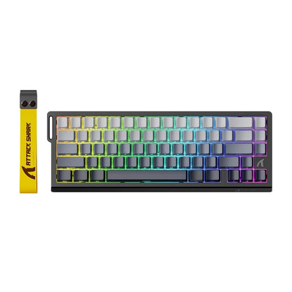 Teclado mecânico gaming ATTACK SHARK X68 HE Rapid Trigger 60% com fios, com atuação ajustável, interruptores magnéticos Hall Effect, 8KH