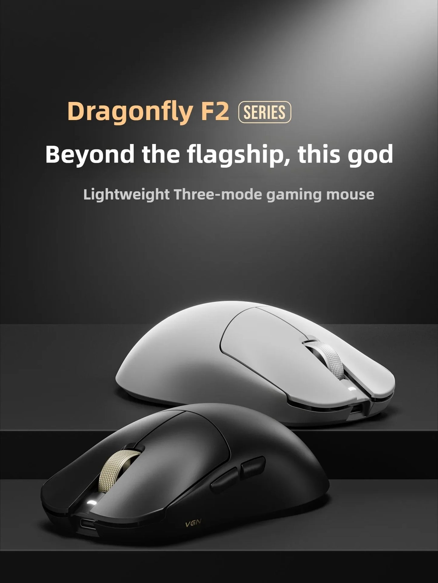 VGN Dragonfly F2 ProMax/Ultra Esports Gaming Mouse 42000DPI 0.125ms For CS:GO Latency Wired/Wireless Dual 8K 3-Mode PAW3395/3950