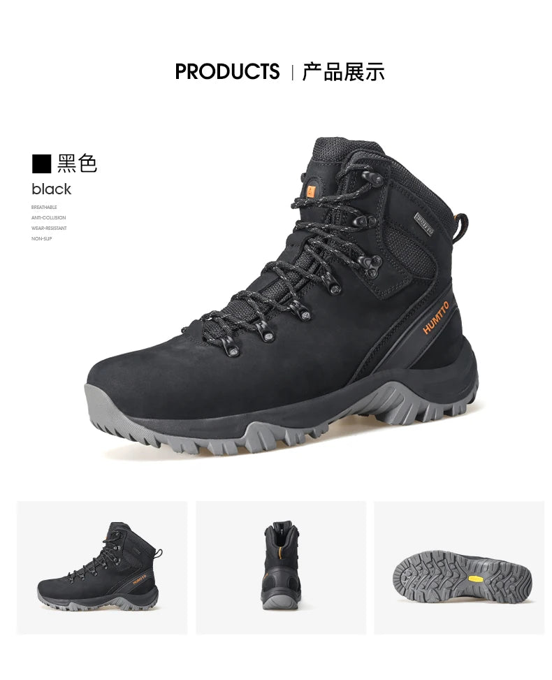 HUMTTO Hiking Shoes Men's Waterproof Hunting Boots Tactical Desert Combat Ankle Trekking Boots Male Women Warm Leather Sneakers