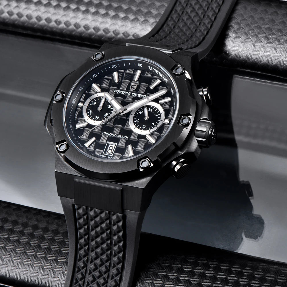 Orologi al quarzo da uomo PAGANI DESIGN – Cronografo sportivo di lusso, impermeabile, dotato di lancette luminescenti e vetro zaffiro con trattamento antiriflesso
