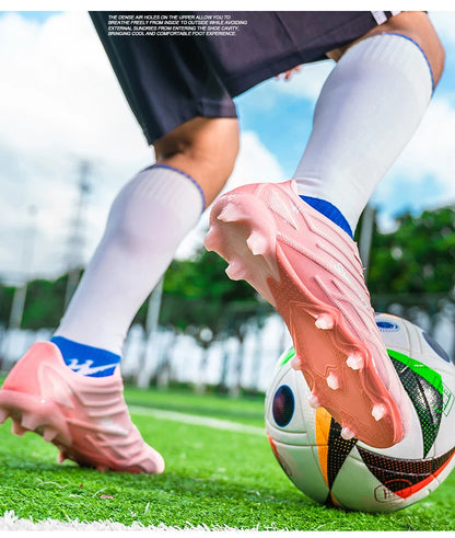 Double Star Adult Youth AG Soccer Cleats Non-Slip Durable Artificial and Natural Grass Football Shoes for Training and Matches Men Women