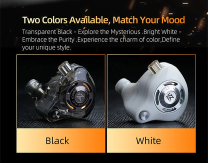 Auriculares IEM Gaming KZ Gale – Monitores In-Ear HiFi com driver superlinear e cabo de 2 pinos destacável banhado a prata