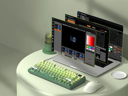 Womier SK80 Green 75% Keyboard with Color OLED Display Mechanical Gaming Keyboard Gasket Mounted RGB Hot Swap Custom Keyboard