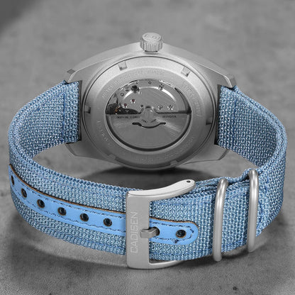 CADISEN TI-7 Autodyne Titanium steel Automatic Mechanical Canvas Wristwatch MIYOTA 8215 Luminous Sapphire Waterproof Man Watches