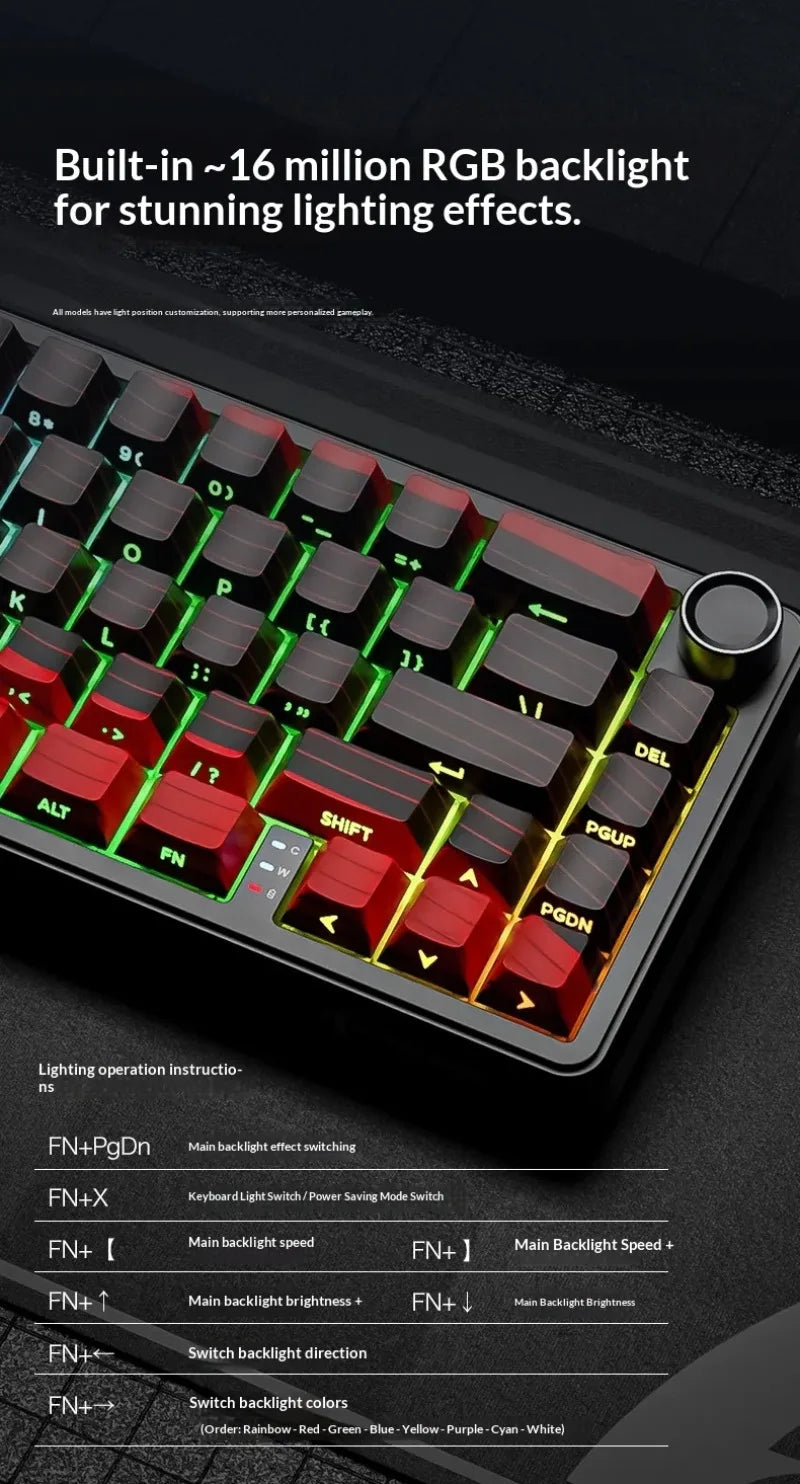Attack Shark X65 PRO HE Magnetic Switch Keyboards 8K RT 0.001mm Side Engraving Bluetooth Wireless Gaming Keyboards Windows Mac PC