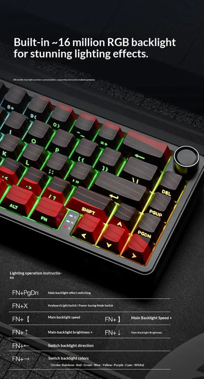 Attack Shark X65 PRO HE Magnetic Switch Keyboards 8K RT 0.001mm Side Engraving Bluetooth Wireless Gaming Keyboards Windows Mac PC