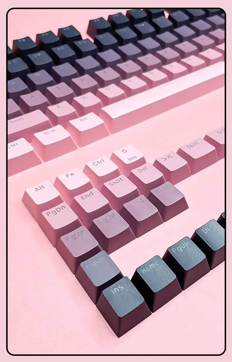 Keycap RGB gamer retroilluminati a gradiente per tastiera meccanica con switch MX, profilo OEM, PBT bianco e blu, layout ISO, tasti fai da te